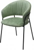 688M05703 Стул M-City ГЕММА, цвет RAIN 3 green, велюр / черный каркас
