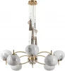 5432/8 Подвесная люстра Odeon Light Fiolent 5432/8 золотой(под латунь)/стекло/кисточка/агат E14 8*40W (220V, на тросе)