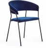 19597 Обеденный стул Tetchair TURIN (Металл,Вельвет/Синий)