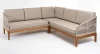 KAN-MS-T001 beige(beige052) "Канны" диван модульный плетеный из роупа, основание дуб, роуп бежевый круглый, ткань бежевая 052 4SIS арт.УТ-00007274