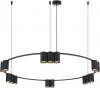 DK4067-BK Подвесной светильник Denkirs Orbit DK4067-BK 15xGU10 LED до 15 Вт, черный матовый (220V, на тросе, кольцо)