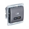 GSL001327 Розетка с быстрой зарядкой USB Type-C 65Вт (графит) Systeme Electric Glossa GSL001327