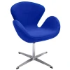 FR 0652 Кресло SWAN CHAIR синий, искусственная замша