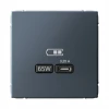GAL000727 Розетка с быстрой зарядкой USB Type-C 65Вт (грифель) Systeme Electric GAL000727