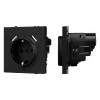 054289(1) Розетка ARL NOBE зк со шторками с USB тип А+А софт-тач черный оникс SCT-MUAA-SFPL-BK (250V, 16A) (Arlight,) 054289(1)