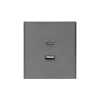KR-78-0734-6 Розетка USB-A+Type-C 3А с функцией быстрой зарядки графит Kranz Strong KR-78-0734-6