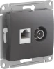 GSL001389 Розетка двойная TV+Ethernet RJ-45 (графит) Systeme Electric GSL001389