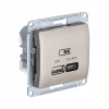 GSL000429 Розетка с быстрой зарядкой USB Type A+С 45Вт (титан) Systeme Electric Glossa GSL000429