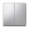 GAL000365S Переключатель двухклавишный (алюминий) Systeme Electric GAL000365S