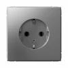 GAL000943 Розетка с заземлением (сталь) Systeme Electric GAL000943