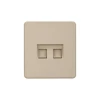 KR-78-0725-7 Розетка компьютерная двойная RJ45+RJ45 кат6 с/у шелк Kranz Round KR-78-0725-7