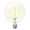 LED-G125-15W/4000K/E27/CL PLS02WH картон Лампочка светодиодная шар прозрачная E27 15W 4000K Uniel LED-G125-15W/4000K/E27/CL PLS02WH