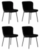 SET-4 7404-LML MILO Набор 4 шт Стул обеденный DOBRIN MILO (черные ножки, черный букле (UF992-12))