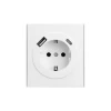 KR-78-0704-4 Розетка 1-ая с/з с/у з/ш 16А с USB A+C быстрой зарядки 5В/3А жемчуг Kranz Strong KR-78-0704-4