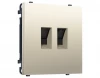 MS552110 Комплект механизма розетки Ethernet RJ-45 двойной с защитной шторкой (Шелк) Ambrella Volt QUANT PRO MS552110
