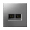 GAL000988 Розетка Ethernet RJ-45 двойная (сталь) Systeme Electric GAL000988