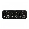 50681 Разветвитель сетевой 3-местный с/з ADP16-23-20, 250V 16A ABS пластик, черный Stekker 50681