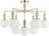 6580/9C Потолочная люстра на штанге Lumion Vivien 6580/9C французское золото, серый/белый металл, керамика/стекло E14 9*40W 220V