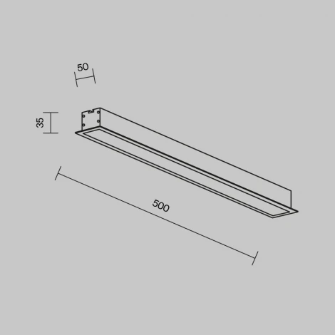 Встраиваемый линейный светильник светодиодный Maytoni Technical LL313009 3000K 50x35 черный 500 мм