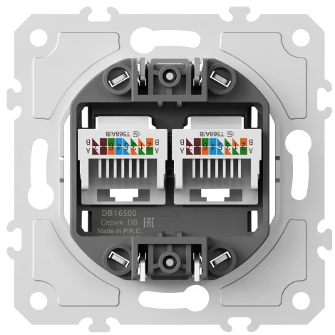 Механизм розетки двойной Ethernet RJ-45 Donel DB DB16500