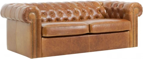 Диван Chesterfield ОГОГО (арт.329699), (Кожа/Коричневый)