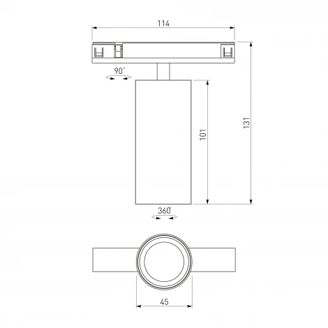 Трековый светильник магнитный светодиодный 10W 48V 4000K (никель) Elektrostandard Line Magnetic 85525/01