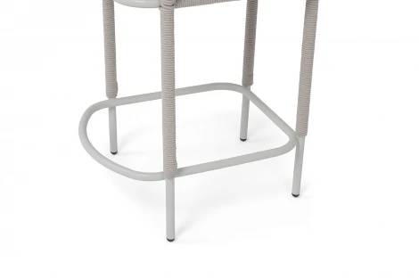 "Марсель" стул полубарный плетеный из роупа, каркас из стали светло-серый (RAL7035) муар, роуп бежевый круглый, ткань Mossle бежевая, пос.H65 4SIS MAR-BCH-st001/65 RAL7035 Mua beige(beige160)