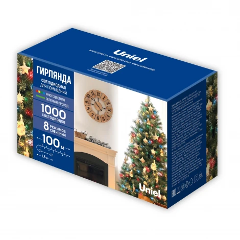 Гирлянда светодиодная. 100м. 1000 светодиодов. Разноцветный свет. ULD ULD-S10000-1000/DGA MULTI IP20 Uniel