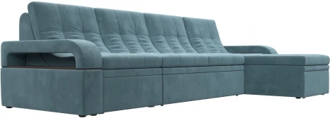 Диван угловой Лига-035 Лонг правый угол (Бирюзовый/Велюр) Лига Диванов арт.121511