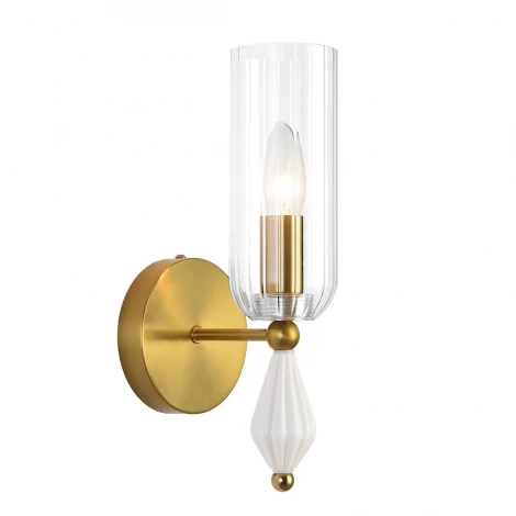 Бра Lumion Galana 8428/1W латунь/белый/прозрачный, металл/керамика/стекло E14 1*40W 220V