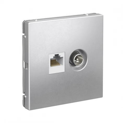 Розетка ТВ + Ethernet RJ-45 (алюминий) Systeme Electric GAL000389