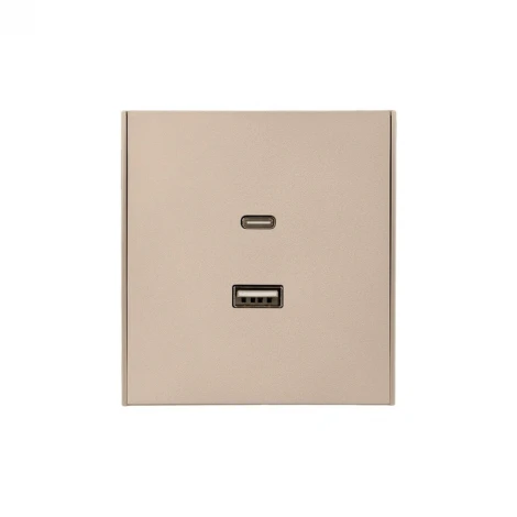 Розетка USB-A+Type-C 3А с функцией быстрой зарядки шелк Kranz Strong KR-78-0734-8