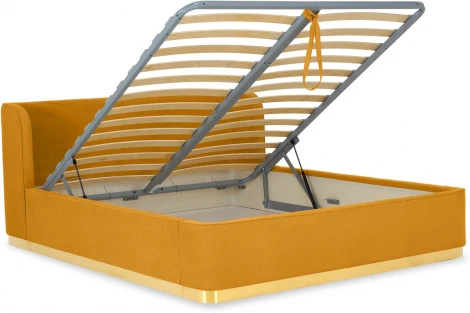 Кровать Vibe 1600 ОГОГО (арт.748490), (Ткань,Шенилл/Желтый)
