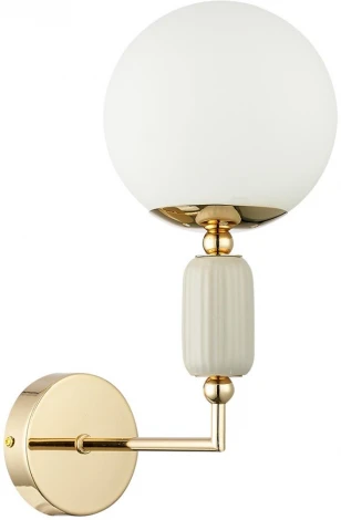 Бра Lumion Vivien 6580/1W французское золото, серый/белый металл, керамика/стекло E14 1*40W 220V