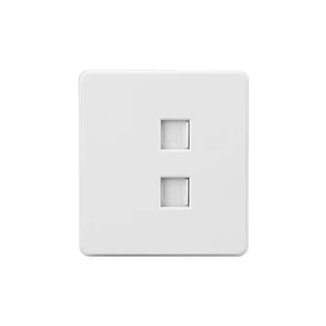 Розетка компьютерная двойная RJ45+RJ45 кат6 с/у перламутр Kranz Round KR-78-0725-1