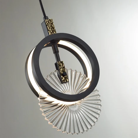Подвесной светильник Odeon Light Mercury 5421/17L черный/золото/металл/стекло LED 17W 3000K (220V, на проводе)