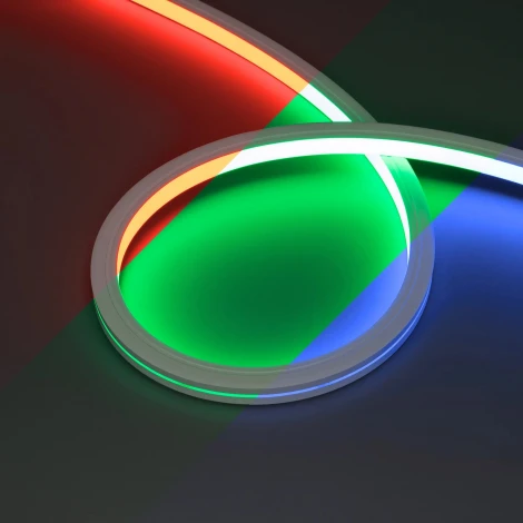 Светодиодная лента герметичная MOONLIGHT-PRO-TOP-X360-16x16mm 24V RGB (12 W/m, IP67, 10m, wire x2) (Arlight, Вывод боковой) 054975
