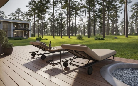 Шезлонг Hacienda серый/бежевый, алюминий Gardenini SPHCDS.010200.N1