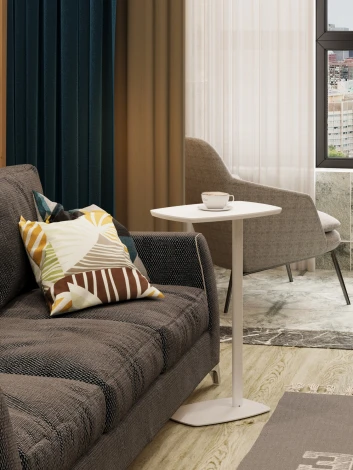 Стол придиванный Дей белый/белый Mebelik 009796