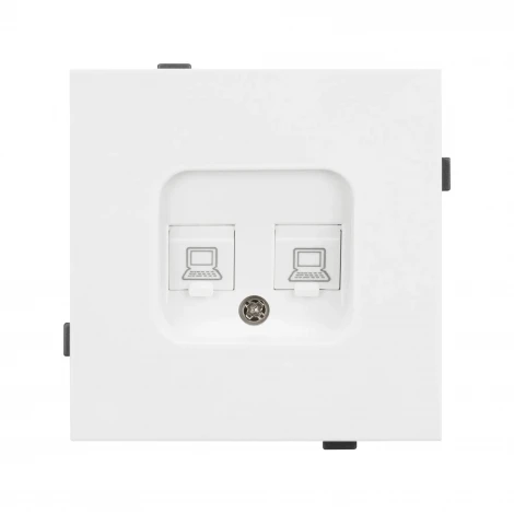 Механизм компьютерной розетки двойной SCT-TENDO-MPC2-PL-WH (RJ-45, CAT6) (Arlight, Белый) 054100