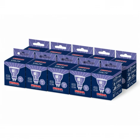 Лампа светодиодная "JCDR", матовая 6500K (упаковка 10 штук) Volpe Norma LED-JCDR-7W/6500K/GU10/NR SET10