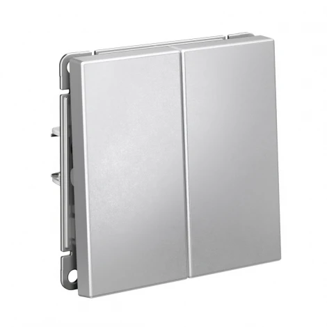 Выключатель двухклавишный (алюминий) Systeme Electric GAL000317