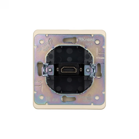 Розетка HDMI с/у шелк Kranz Round KR-78-0730-7