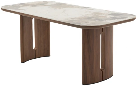 Стол БАРК (BARK) 180 цвет CA035, керамика / Орех (WALNUT), ®DISAUR M-City 64422