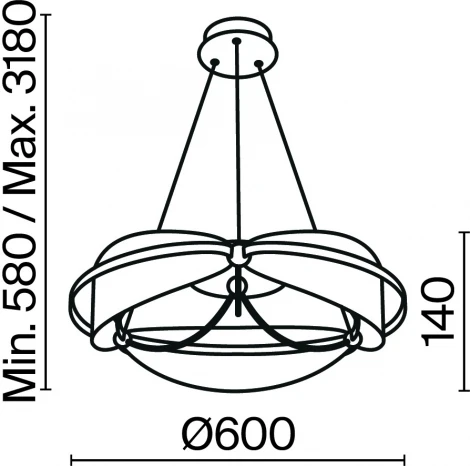 Подвесной светильник Maytoni Breeze MOD281PL-L45BS3K (LED, 220V, на тросе, кольцо)