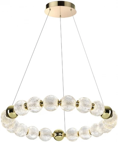 Подвесной светильник Odeon Light Crystal 5008/60L золотой/металл/акрил LED 60W 4000K 5058лм (220V, на тросе, шарики, бусы)