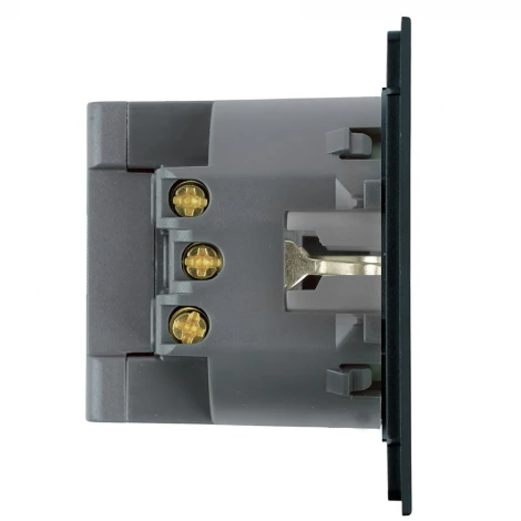 Розетка 1-местная з/ш с/з 16А + USB + Type C (механизм) 250В 20W RST16-3119-05 черный бархат Stekker Мия 50452