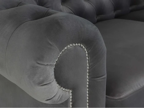 Диван Chesterfield ОГОГО (арт.344289), (Ткань/Серый)