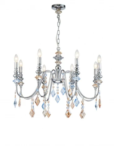 Подвесная люстра Lucia Tucci Maya 4450.8 chrome (220V, на цепи, подсвечник, свеча)