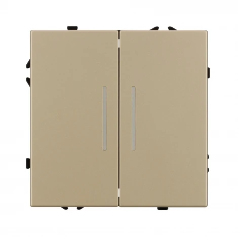Выключатель ARL NOBE 2 кл подсветка софт-тач золотой песок SWT-MK02-SFPL-L-GD (250V, 10A) (Arlight,) 054265(1)